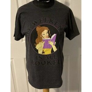 DISNEY Beauty And The Beast Shirt Belle “My Weekend Is All Booked” T-Shirt M